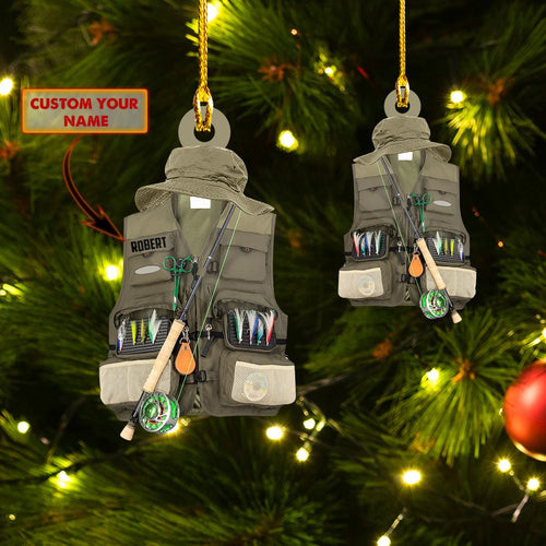 Custom Shaped Ornament - Waistcoat Fishing 3 ORN0007