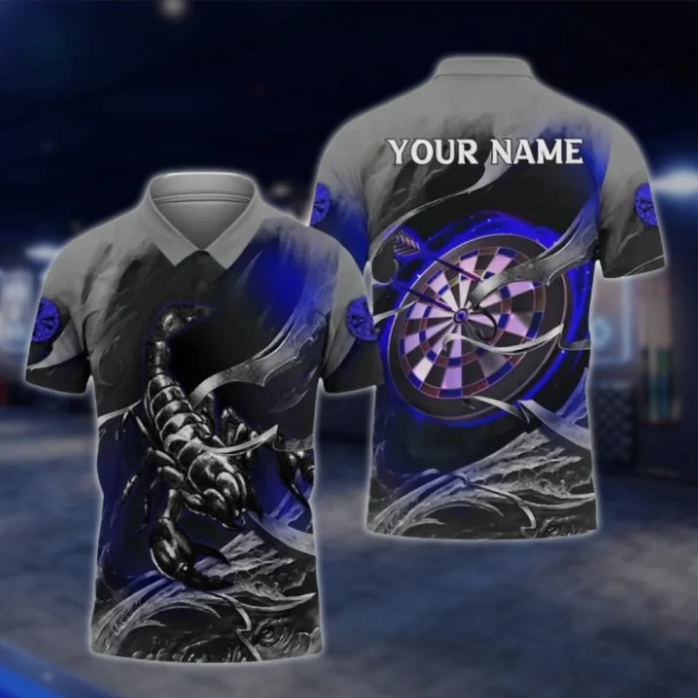 Custom Scorpion Grunge Dart Polo Shirt For Men, Custom Name Scorpion Dart Shirt DAT0441
