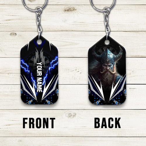 Bullseye Dartboard Thunder Personalized Name 3D Viking And Darts Keychain For Dart Team Player ORN0158