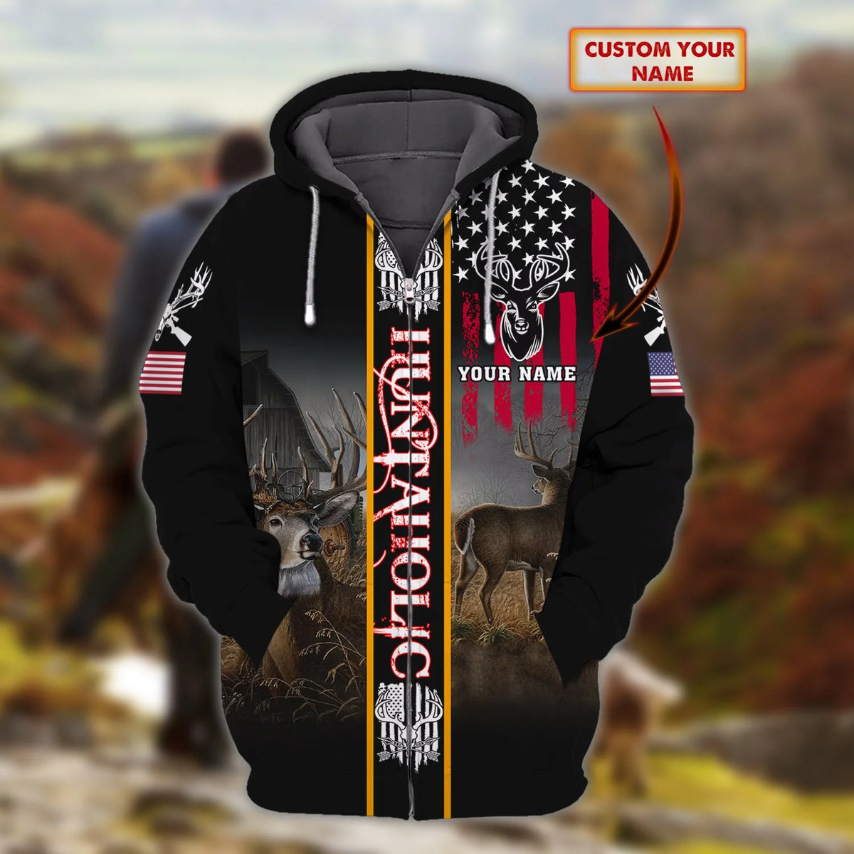 Hunting - Personalized Name 3D Zipper hoodie - Lta98 56 HNT0012