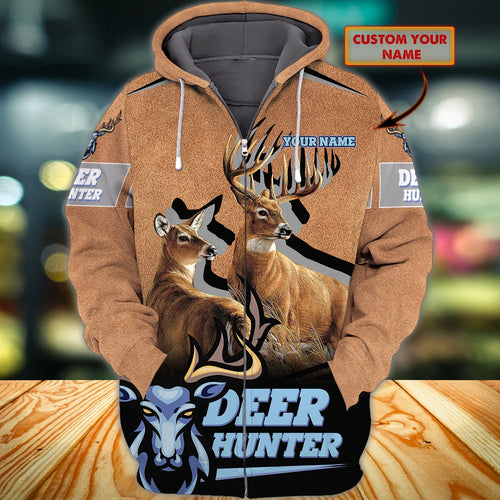 Hunting - Personalized Name 3D Zipper hoodie -TT99-643 HNT0006