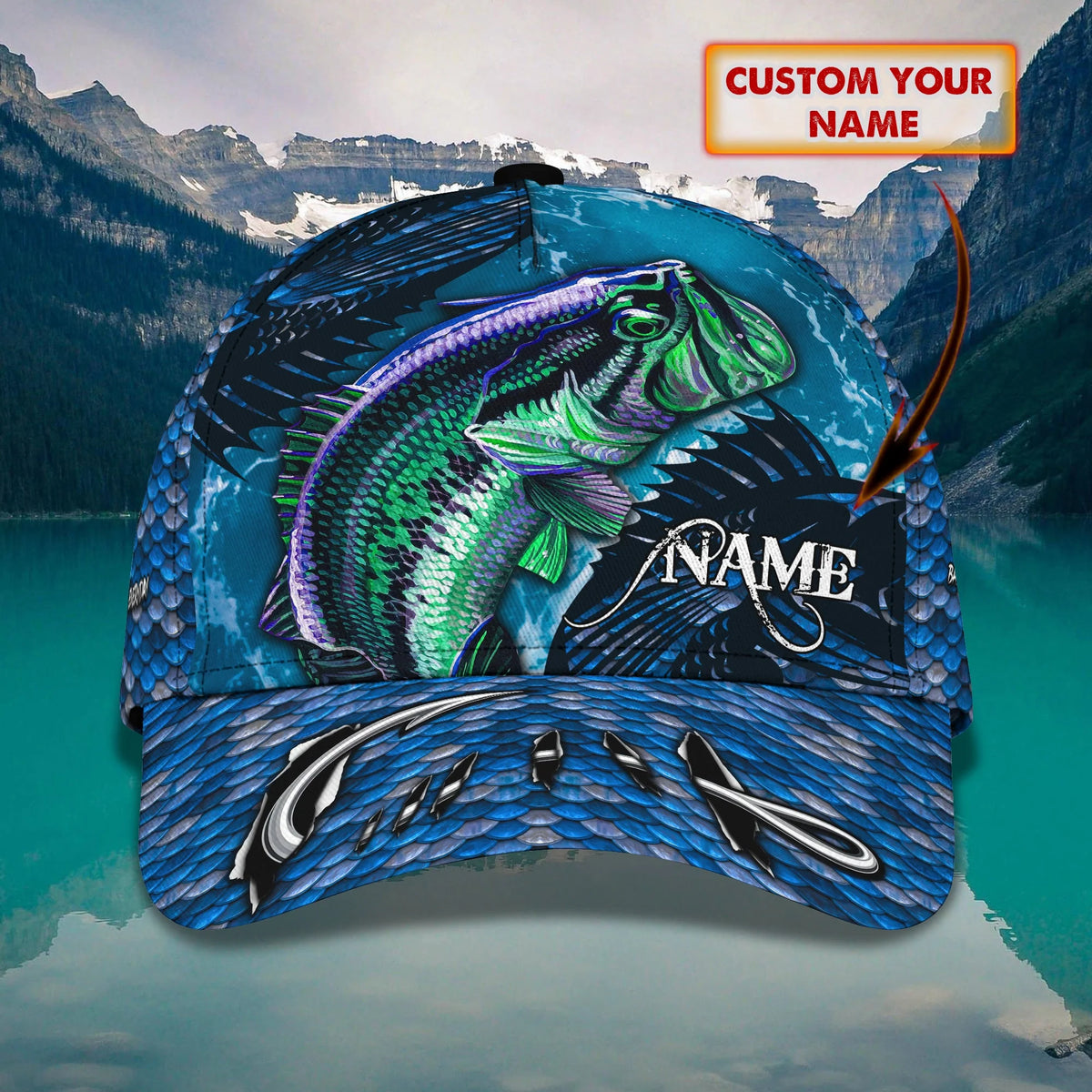 Bass Fishing Everday - Personalized Name Cap - 032 FISH0053