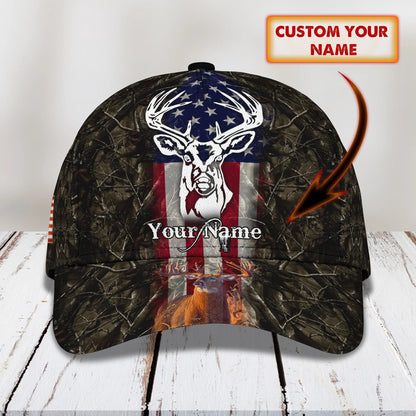 American - Deer Hunting 2- Personalized Name Cap - Loop- T2k-164 HNT0201