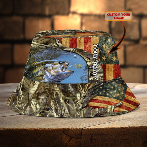 Custom Bucket Hat - Bass Fishing - 6 FISH0114