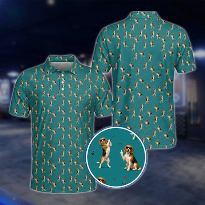 Beagle Golf Polo Shirt Mens, Beagle Golf Shirt For Dog Lover GOF0059