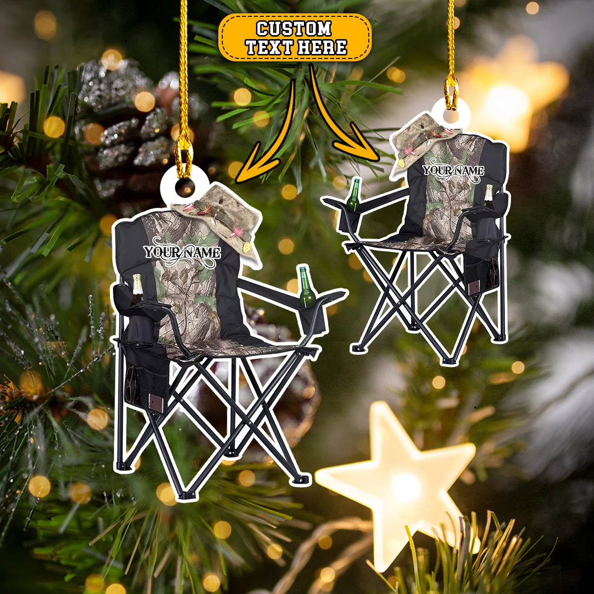 Custom Shaped Ornament -  Fishing Chair - 777 ORN0074