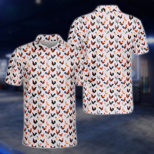Men's Rooster Golf Polo Shirt, Rooster Golf Shirt For Chicken Lover GOF0146