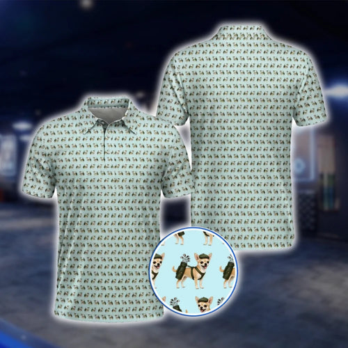Chihuahua Dog Golf Polo Shirt Mens, Chihuahua Golf Shirts GOF0049