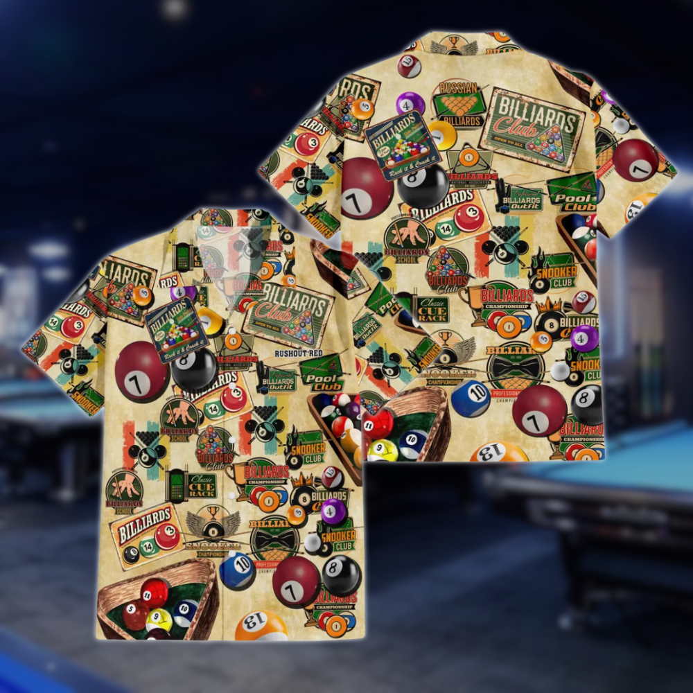 Retro Aloha Billiard Hawaiian Shirts For Mens, Vintage Billiard Shirts BLD0122