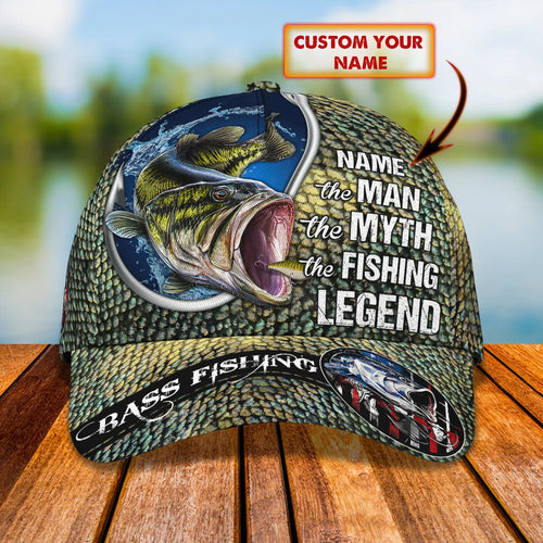 Bass Fishing - Personalized Name Cap FISH0244