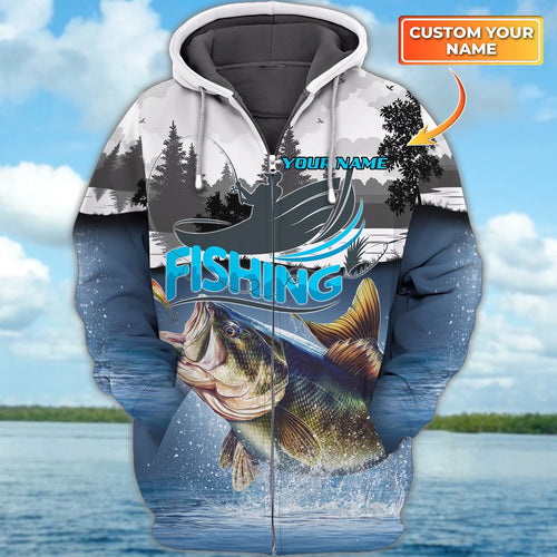 Custom 3D Bass Fishing 3D Full Print Shirts, Unique Design for Anglers, Perfect Gift for Bass Fishing Enthusiasts! FISH0025
