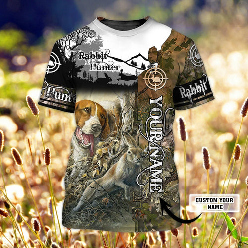 Rabit Hunting  - Personalized Name 3D Tshirt  - TT99 HNT0256