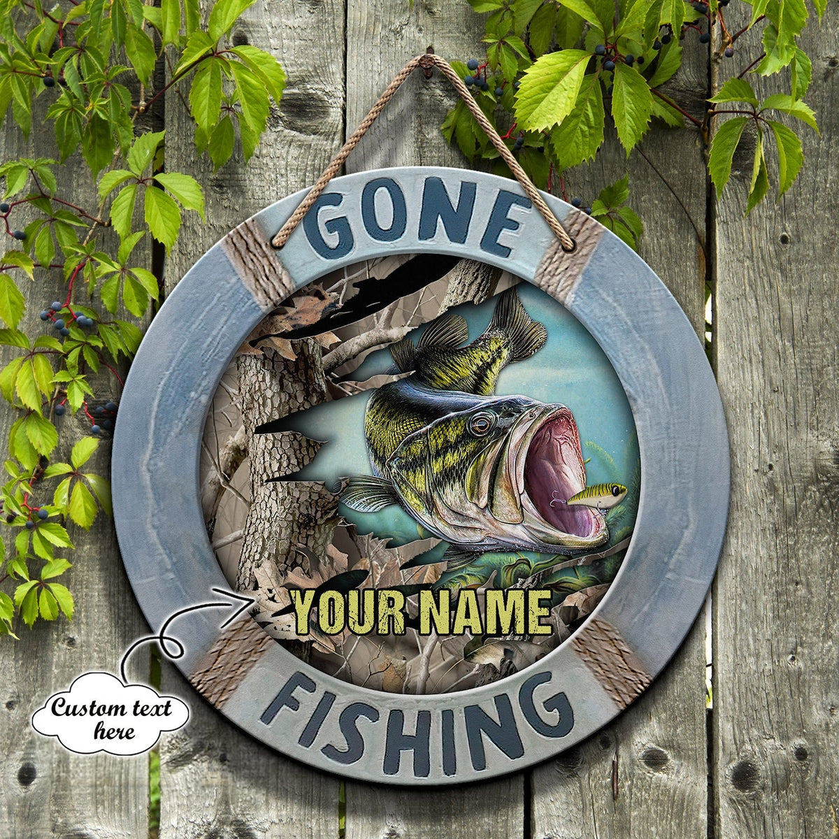 Custom Wooden Sign - Gone Fishing - Nsd99 ORN0129