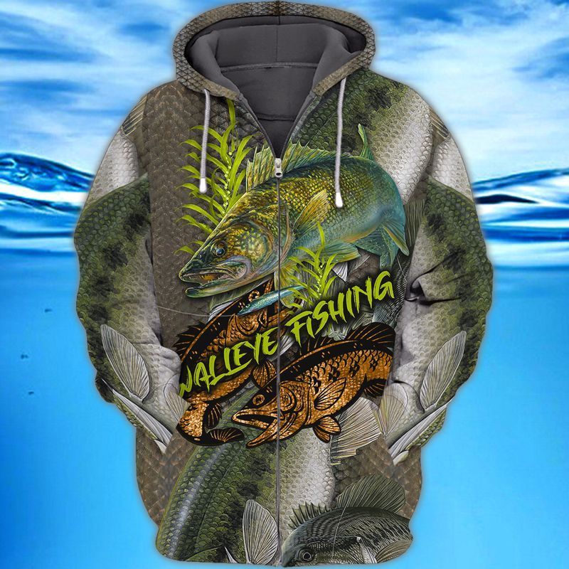 WALLEYE FISHING 3D Full Print Shirts, Unique Design for Anglers, Perfect Gift for Trout WALLEYE Enthusiasts! FISH0006