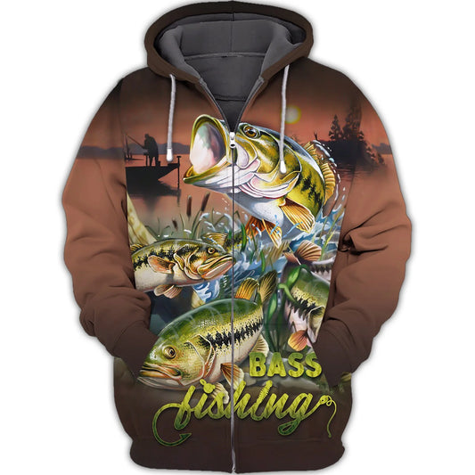 Bass Fishing Shirt Fish 3D Printed Fishing Hoodie Tshirt FISH0108