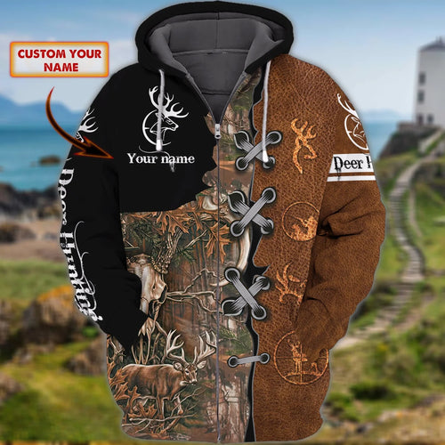Hunting - Personalized Name 3D Zipper hoodie 11 - HN95 HNT0030