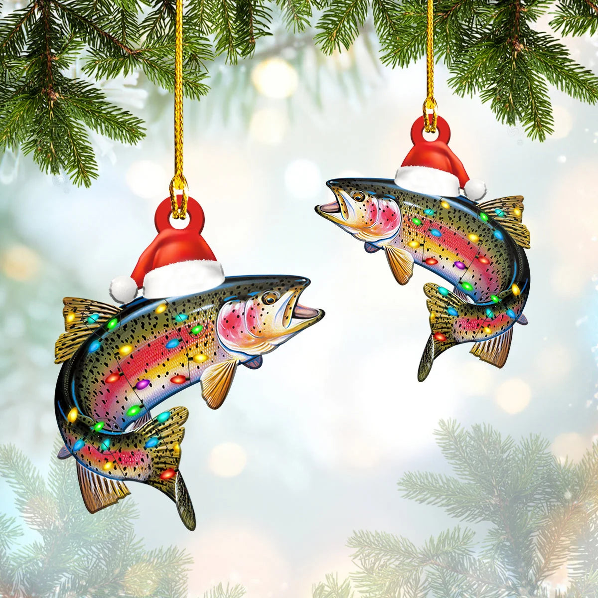 Rainbow Trout Fishing - Shaped Ornament - 531 ORN0070