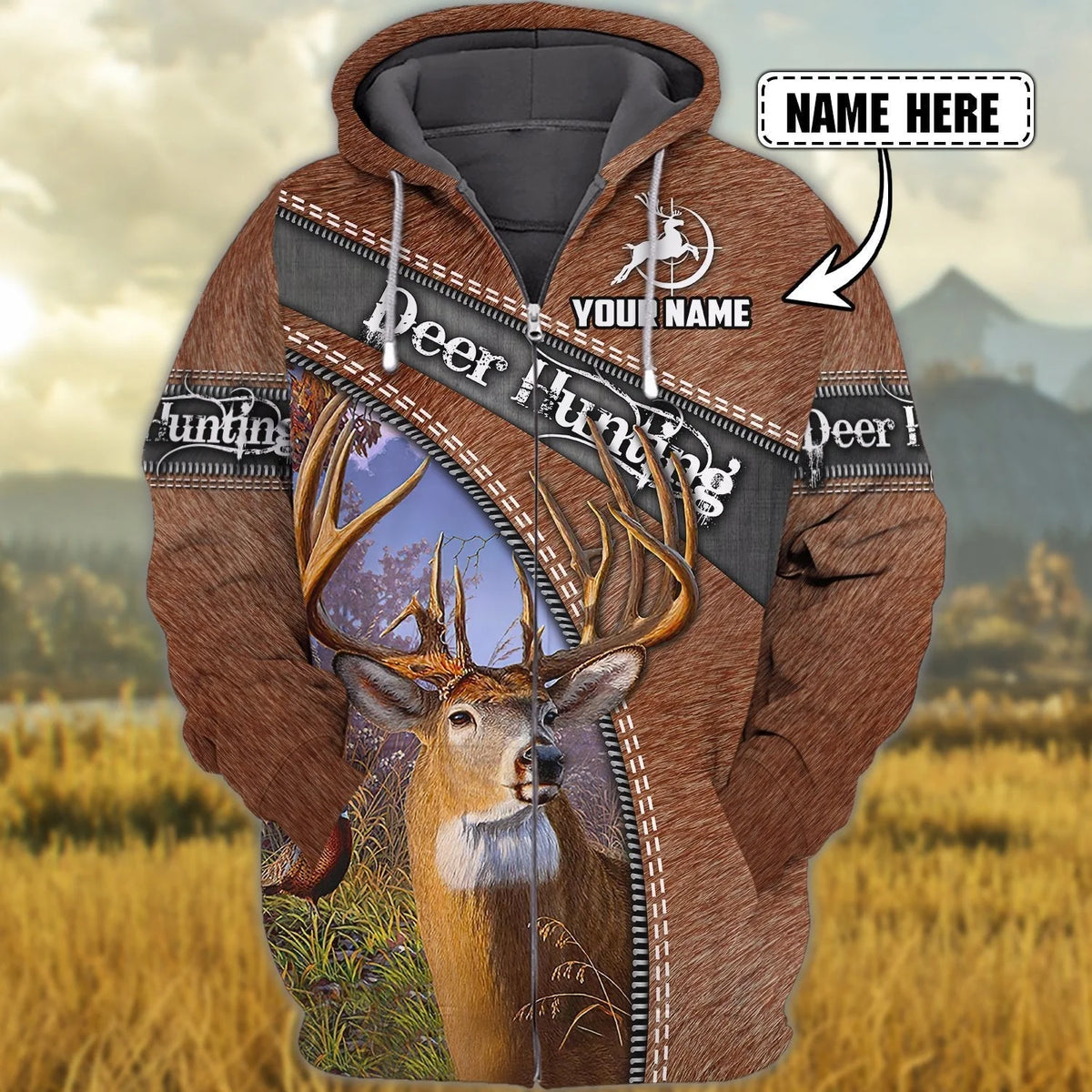 Deer Hunting - Personalized Name 3D Zipper hoodie - NBTT HNT0103