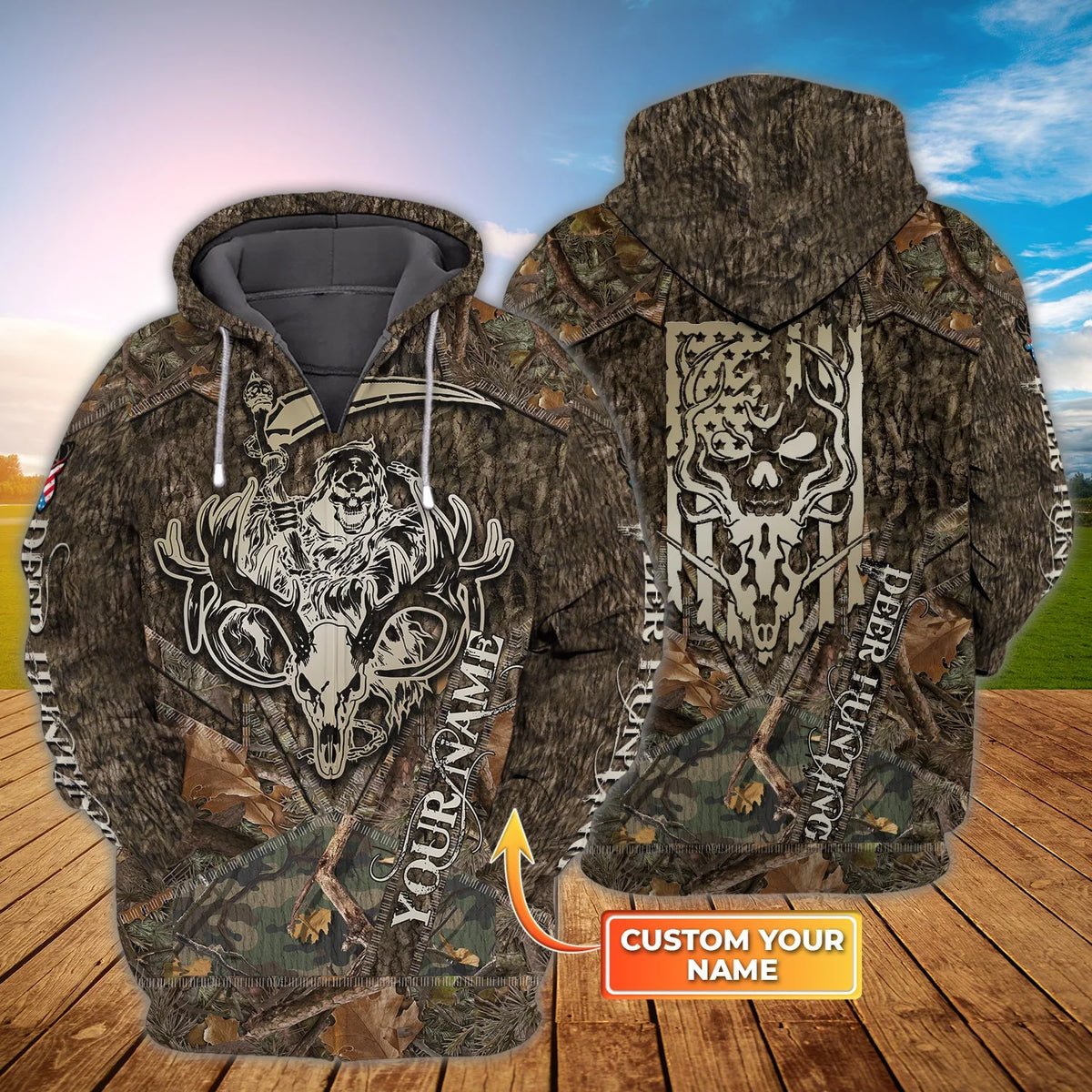 Hunting - Personalized Name 3D Zipper hoodie - H9h3-899 HNT0076