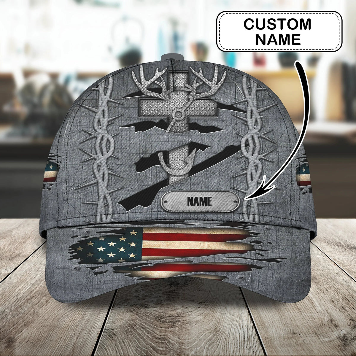 HUNT AND FISHING - Personalized Name Cap - Loop - Vhv-cap-017 ORN0236