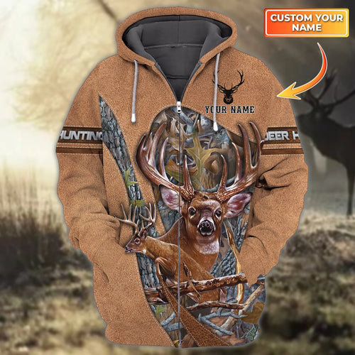 Deer Hunting - Personalized Name 3D Zipper Hoodie 16 - HN95 HNT0083
