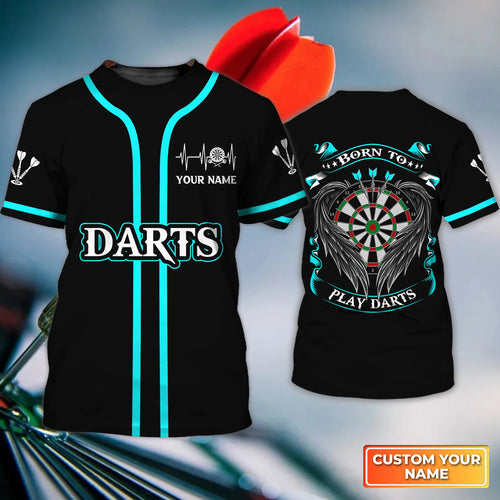 Born To Play Darts Personalized Name 3D Tshirt For Darts Player Tad ORN0297