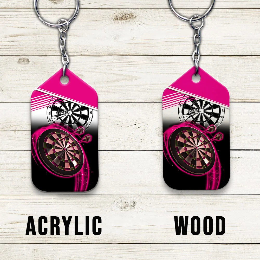 The Coolest Girls Throw Darts Keychain For Dart Team Player ORN0175