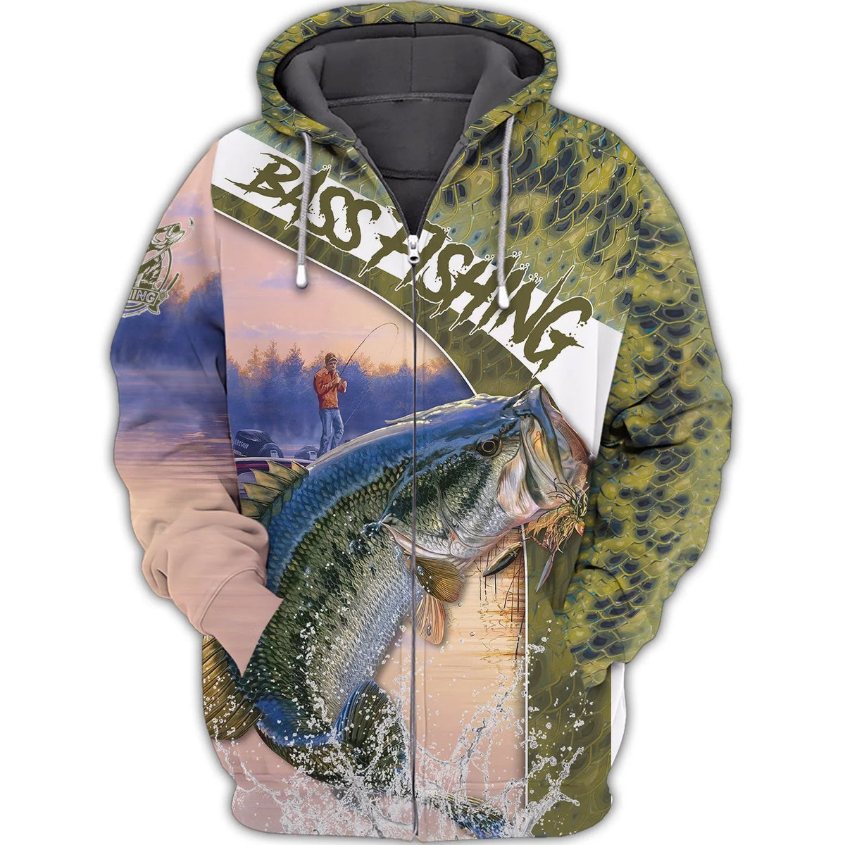 Fishing Shirt Bass Shirts for Men Fish 3D Printed Fishing Hoodie Tshirt FISH0079