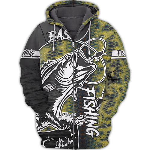 Bass Fishing 3D Printed Unisex Hoodie Tshirt FISH0078
