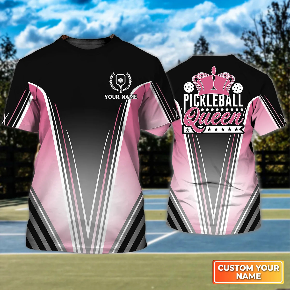 Pickleball Queen Personalized Name 3D Tshirt QB95 Gift For Pickleball Player PKL0023