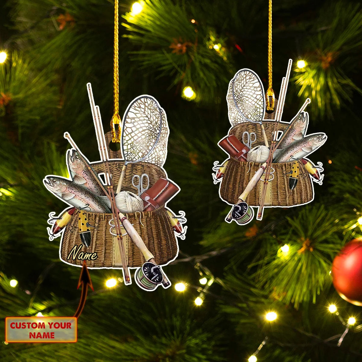 Custom Shaped Ornament - Trout Fishing ORN0077