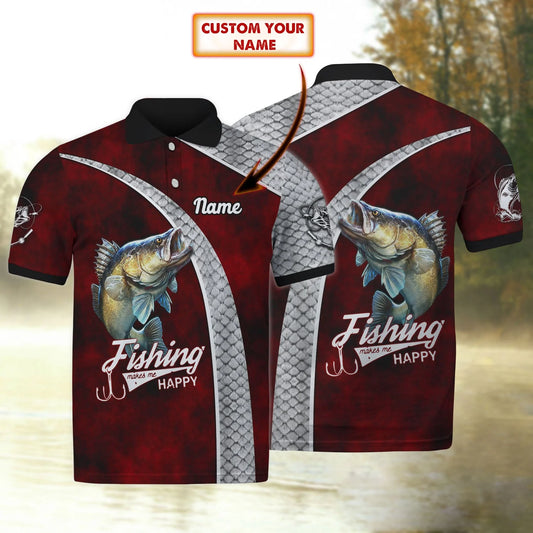 Walleye Fishing 02 - Personalized Name 3D Polo Shirt -Loop- Ntp-182 FISH0215