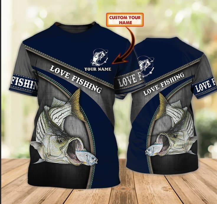 Striped Bass Fishing - Love Fishing - Personalized Name 3D Tshirt - 35 FISH0291