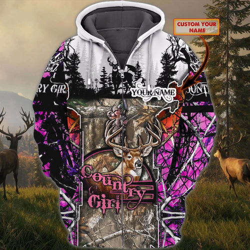 Hunting - Personalized Name 3D Zipper Hoodie - 109 HNT0038