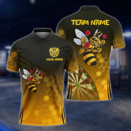 Bee Custom Mens Dart Polo Shirt, Custom Bee Darts Team Shirts DAT0327