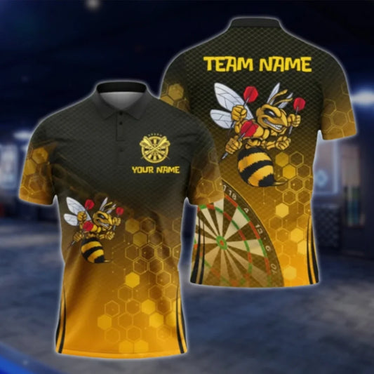 Bee Custom Mens Dart Polo Shirt, Custom Bee Darts Team Shirts DAT0327