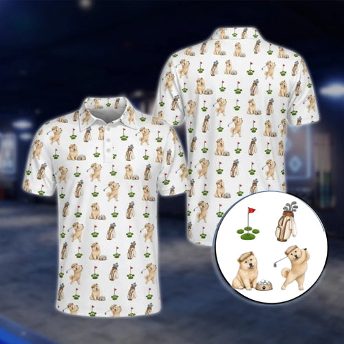 Men's Chow Chow Dog Golf Polo Shirt, Chow Chow Golf Shirt For Dog Lover GOF0028