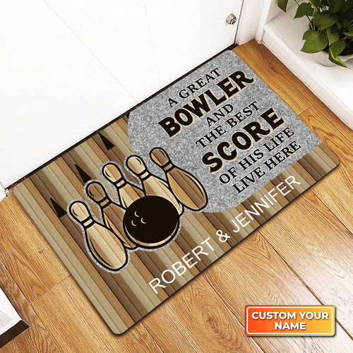 Bowling The Best Score Personalized Doormat Gift For Bowler ORN0156