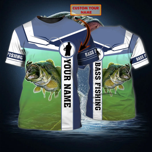 Bass Fishing - Name Tshirt 102 FISH0297