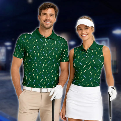 Green Golf Shirt For Men And Women, Matching Couple Golf Shirts GOF0018