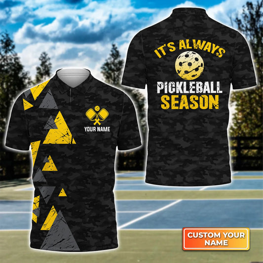 It's Always Pickleball Season Personalized Name 3D Polo Shirt QB95 Gift For Pickleball Player PKL0093