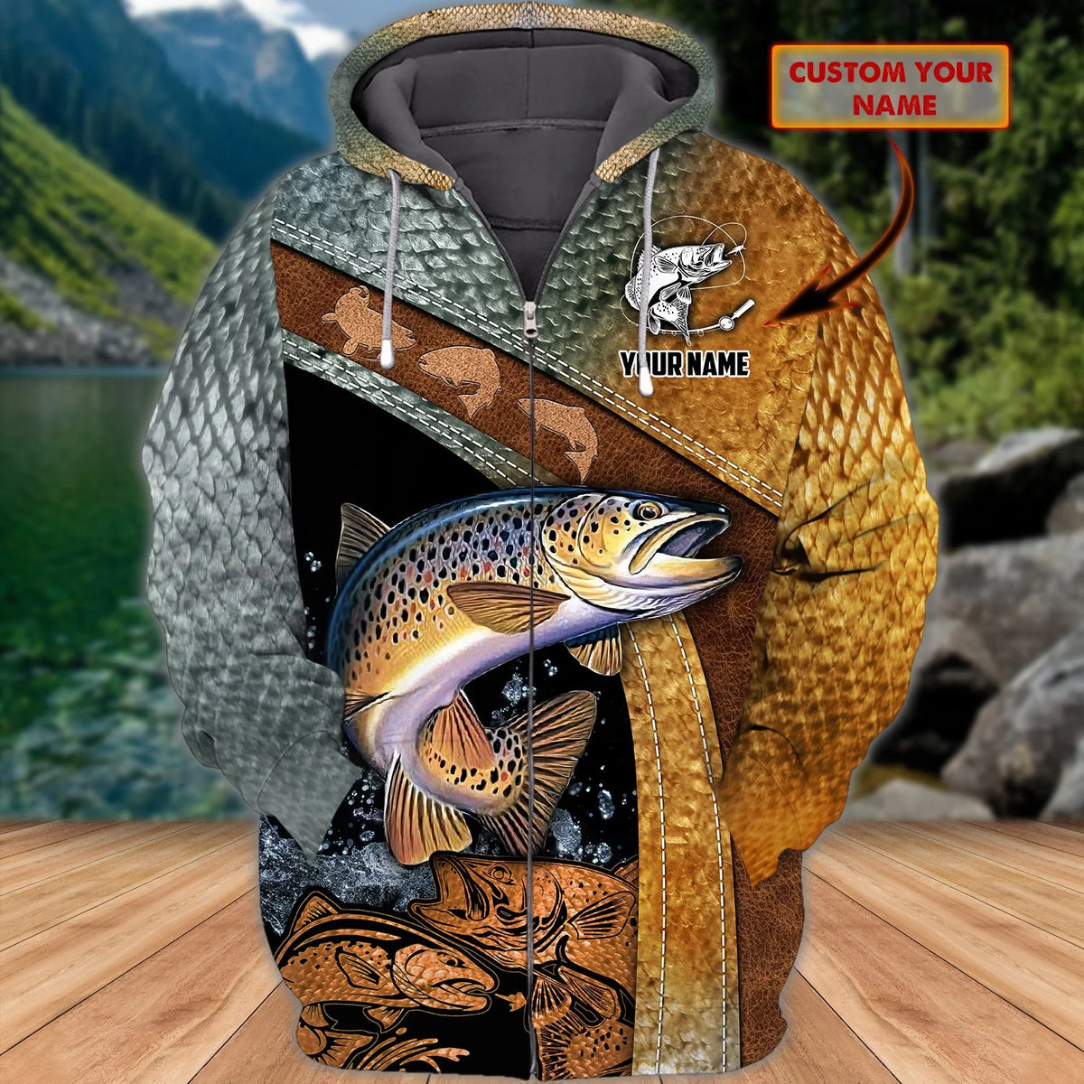 Trout Fishing Personalized Name 3D Full Print Shirts, Unique Design for Anglers, Perfect Gift for Trout Fishing Enthusiasts! FISH0012