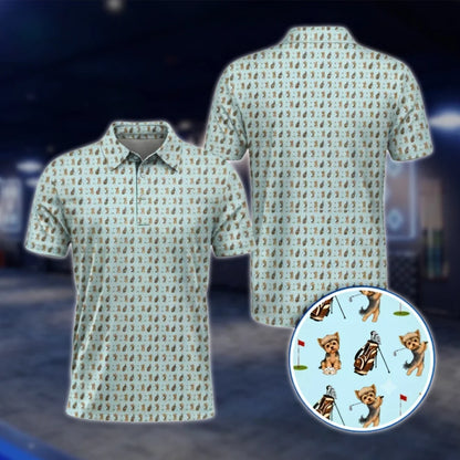 Yorkshire Terrier Golf Mens Polo Shirt, Yorkshire Terrier Dog Golf Shirt GOF0041