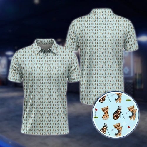 Yorkshire Terrier Golf Mens Polo Shirt, Yorkshire Terrier Dog Golf Shirt GOF0041