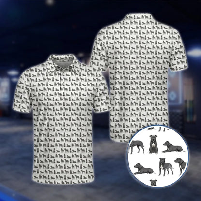 Pit Bull White Golf Polo Shirt For Men, Pit Bull Golf Shirt GOF0055