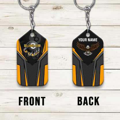 Eagle Billiards Teams 8 Ball Personalized Name Keychain Gift For Billiard Players ORN0206