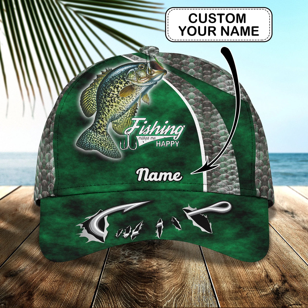 Crappie Fishing 09 - Personalize Name Cap  - Loop - Ntp-166 FISH0036