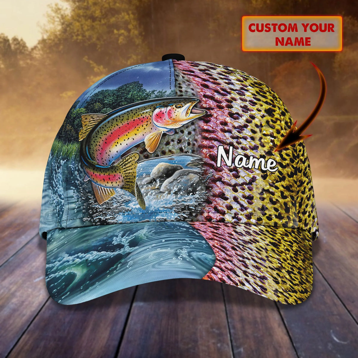 Trout Fishing 17 - Personalize Name Cap  - Loop - Ntp-178 FISH0225