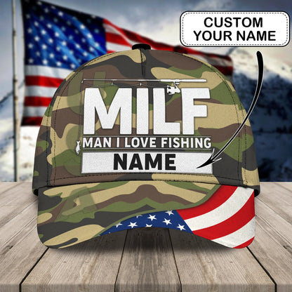 Customize Name Cap - Man I Love Fishing- Loop-H9h3-296 FISH0133
