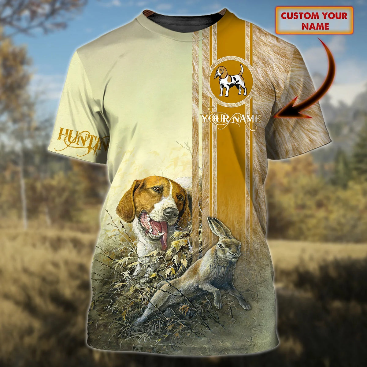 Beagle hunting - Personalized Name 3D Tshirt 1 - Nsd99 HNT0279